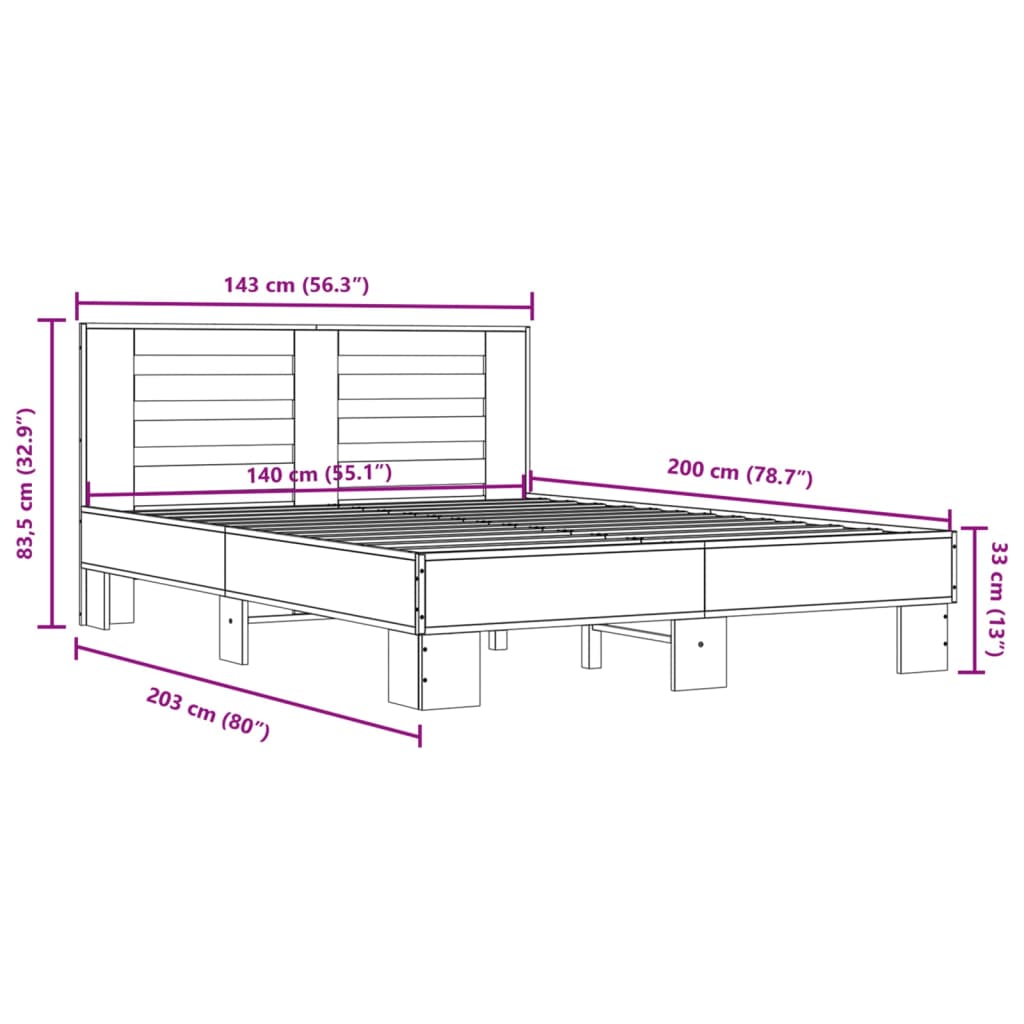 Estructura Cama Madera Ingeniería Metal
