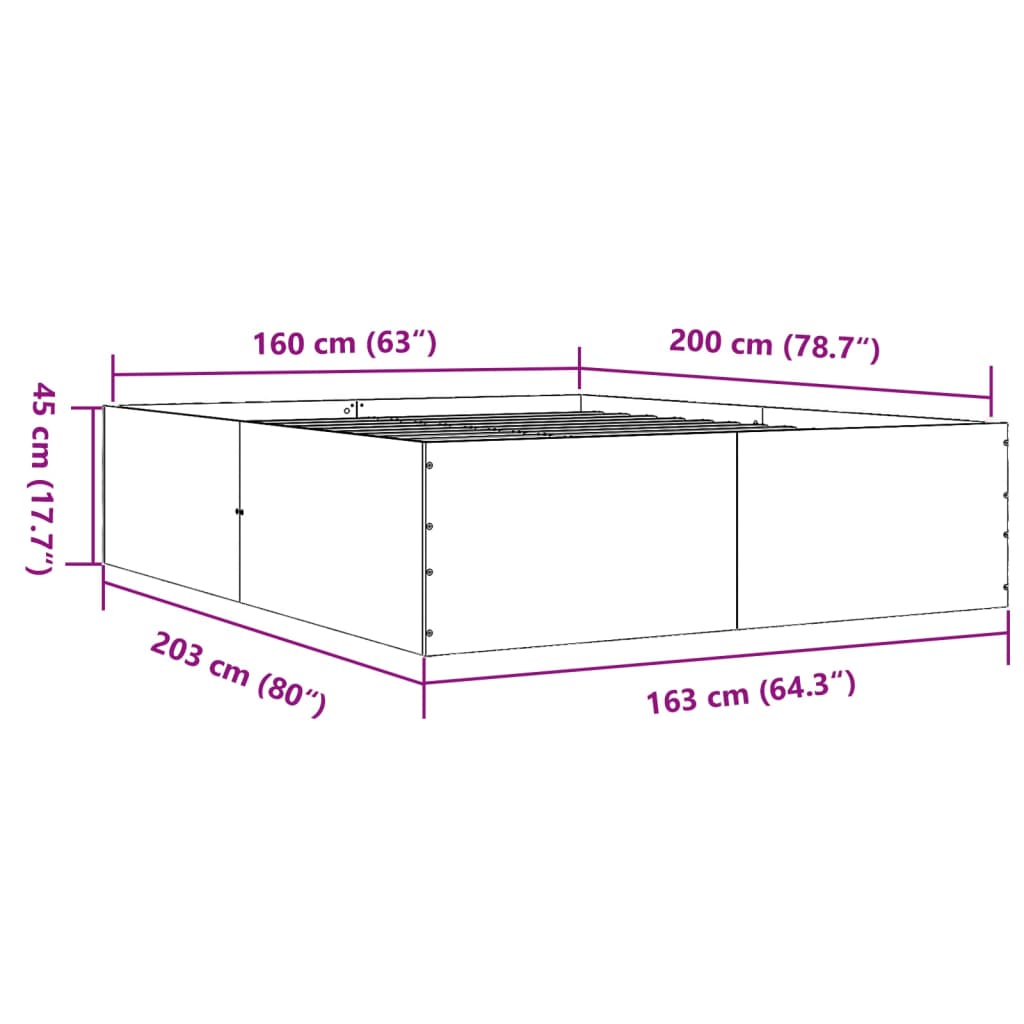Estructura De Cama Madera De Ingeniería Blanca