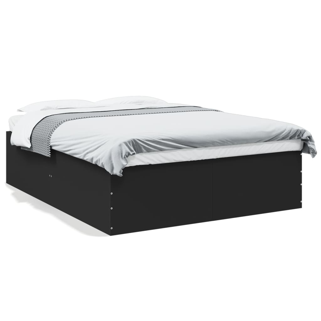 Estructura De Cama Madera De Ingeniería Negra