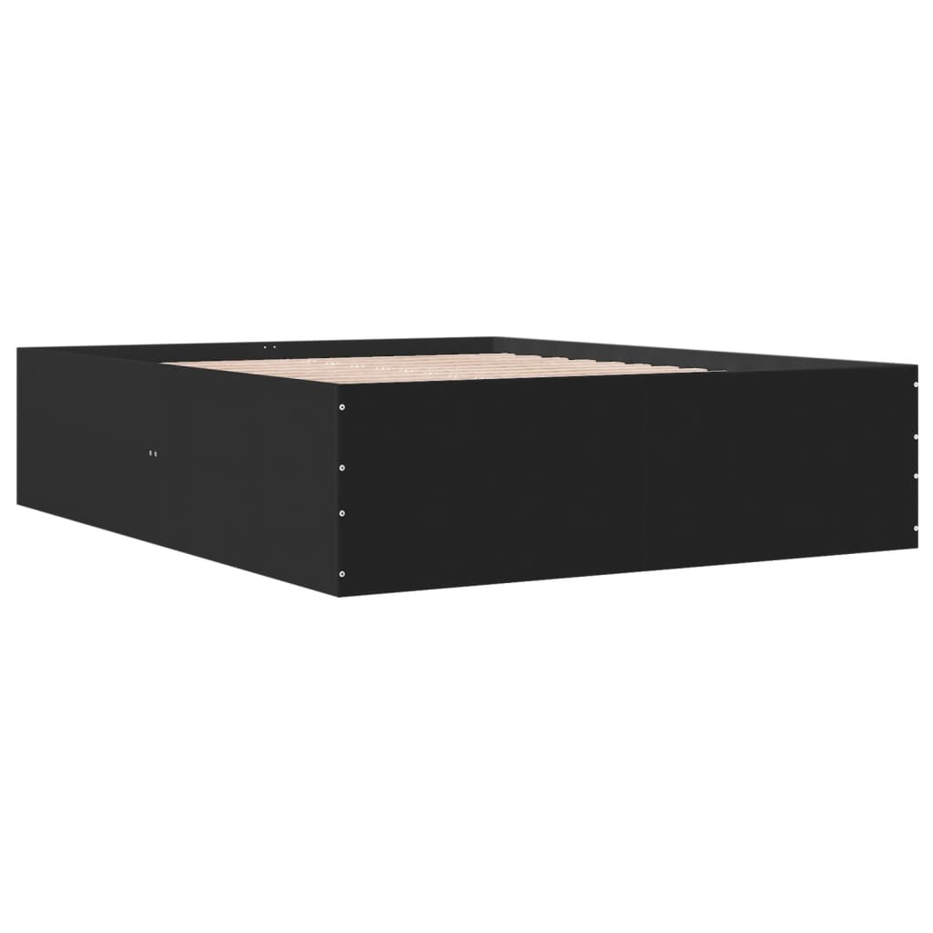 Estructura De Cama Madera De Ingeniería Negra