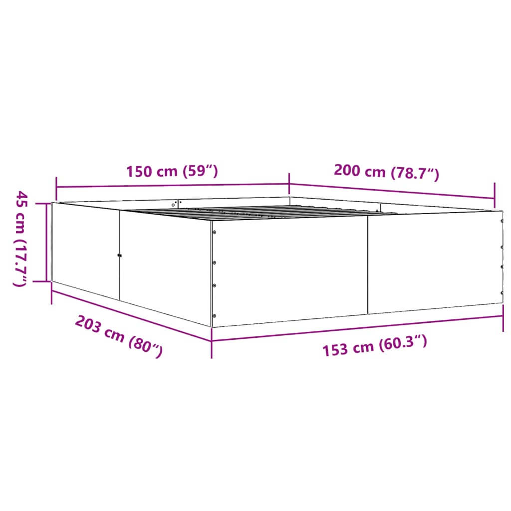Estructura De Cama Madera De Ingeniería 150X200Cm