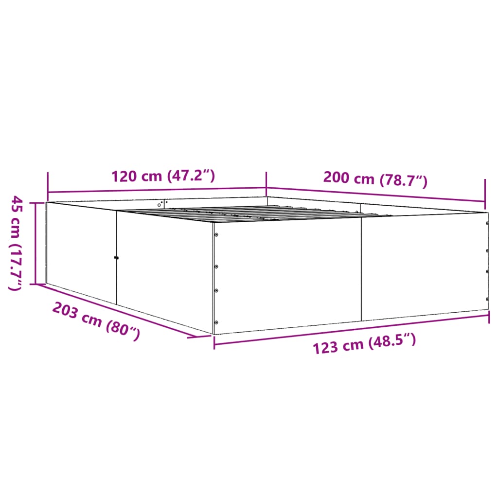 Estructura De Cama Madera De Ingeniería 120X200Cm