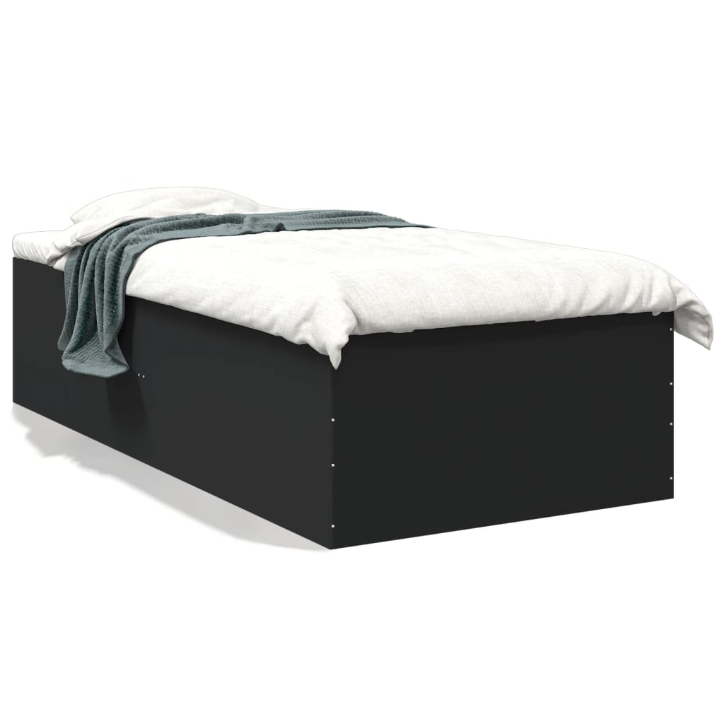 Estructura De Cama Madera De Ingeniería Negra