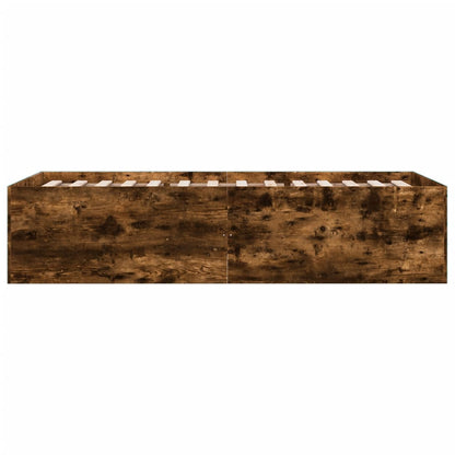 Estructura De Cama Madera De Ingeniería Roble Humo