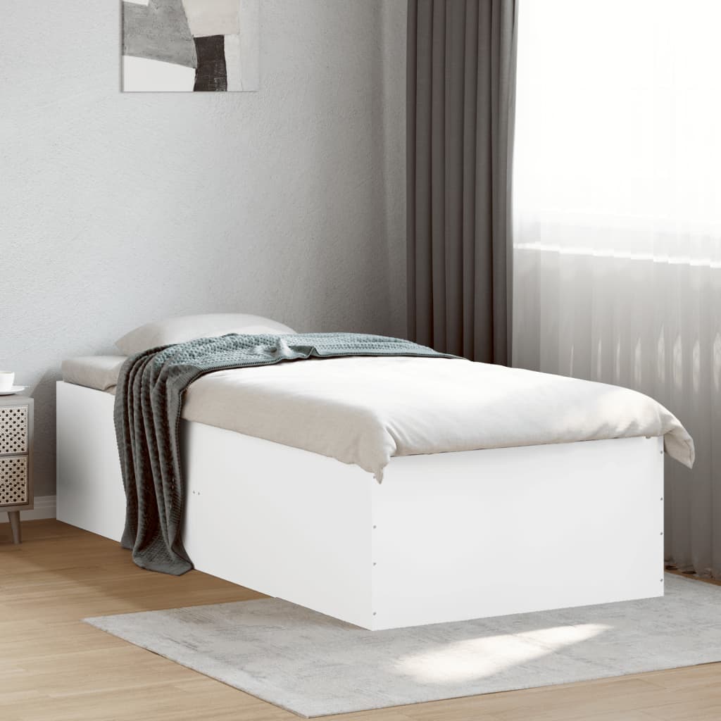 Estructura De Cama Madera De Ingeniería Blanca