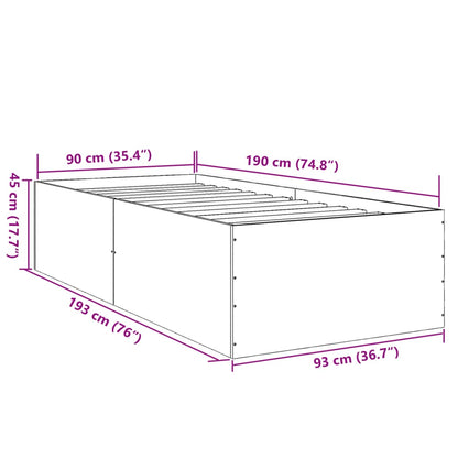 Estructura De Cama Madera De Ingeniería Negra