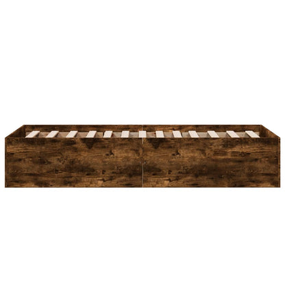 Estructura De Cama Madera De Ingeniería Roble Humo