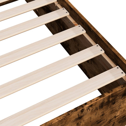 Estructura De Cama Madera De Ingeniería Roble Humo