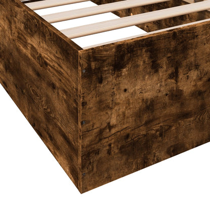 Estructura De Cama Madera De Ingeniería Roble Humo