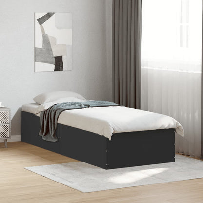 Estructura De Cama Madera De Ingeniería Negra
