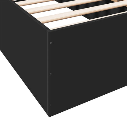 Estructura De Cama Madera De Ingeniería Negra