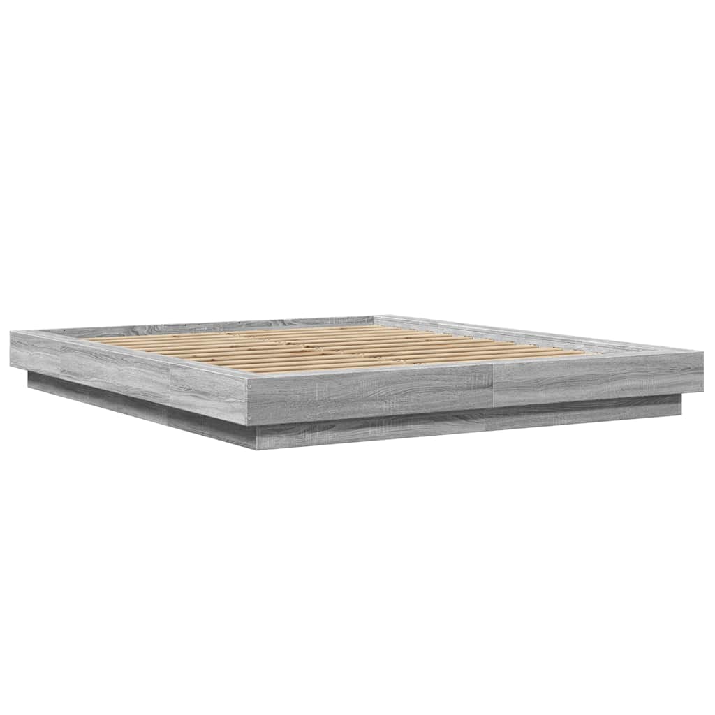 Estructura Cama Con Luces Led Madera