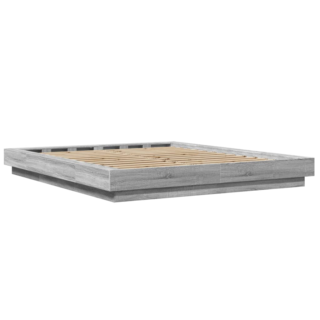 Estructura Cama Con Luces Led Madera