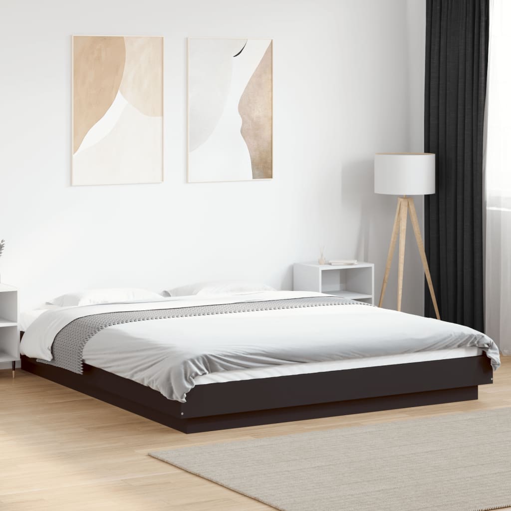 Estructura Cama Con Luces Led Madera