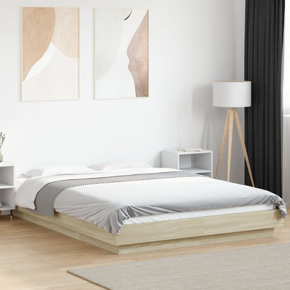 Estructura Cama Con Luces Led Madera
