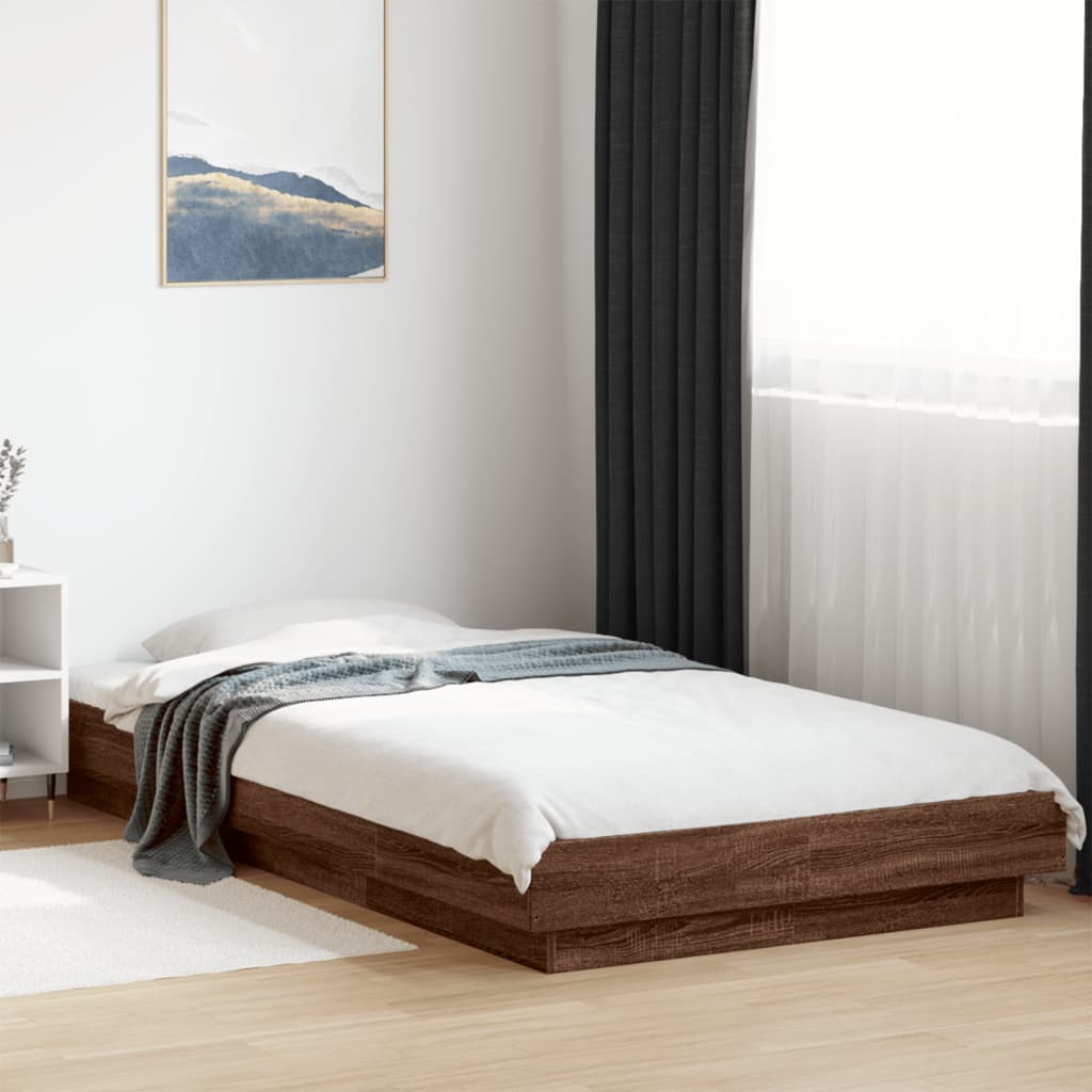 Estructura Cama Con Luces Led Madera