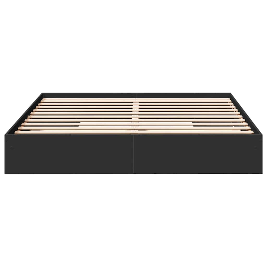 Estructura Cama Con Cajones Madera Ingeniería Negra