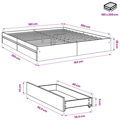 Cama Con Cajones Madera Ingeniería