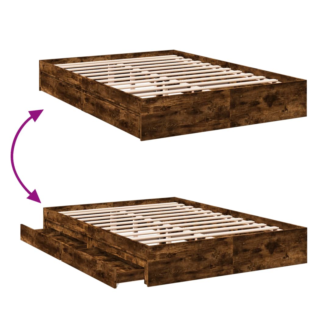 Cama Con Cajones Madera De Ingeniería