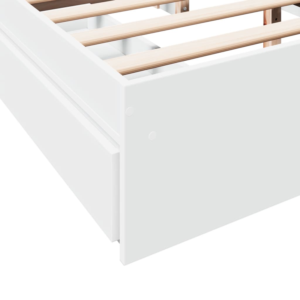 Estructura Cama Con Cajones Madera Ingeniería Blanca
