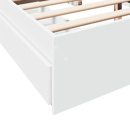 Estructura Cama Con Cajones Madera Ingeniería Blanca