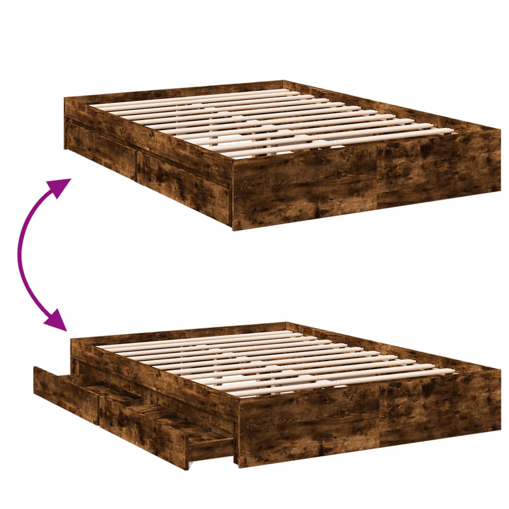 Cama Con Cajones Madera De Ingeniería