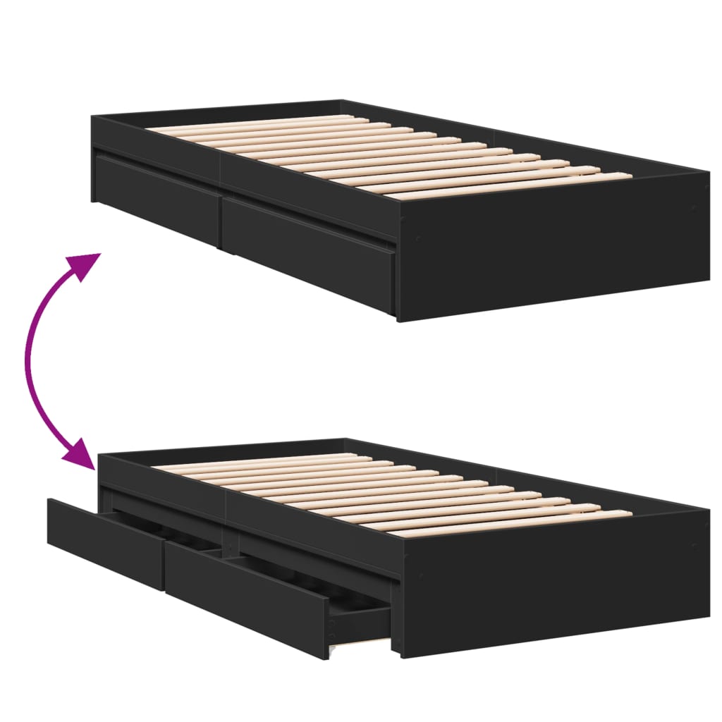 Cama Con Cajones Madera De Ingeniería