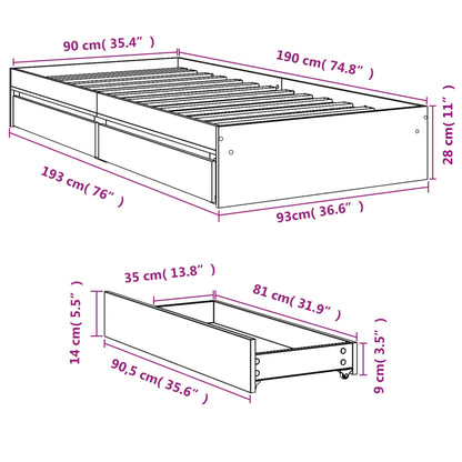 Cama Con Cajones Madera De Ingeniería