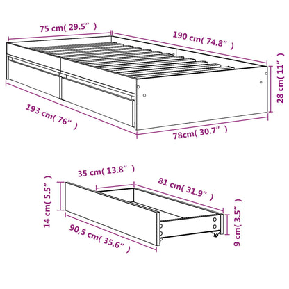 Cama Con Cajones Madera De Ingeniería
