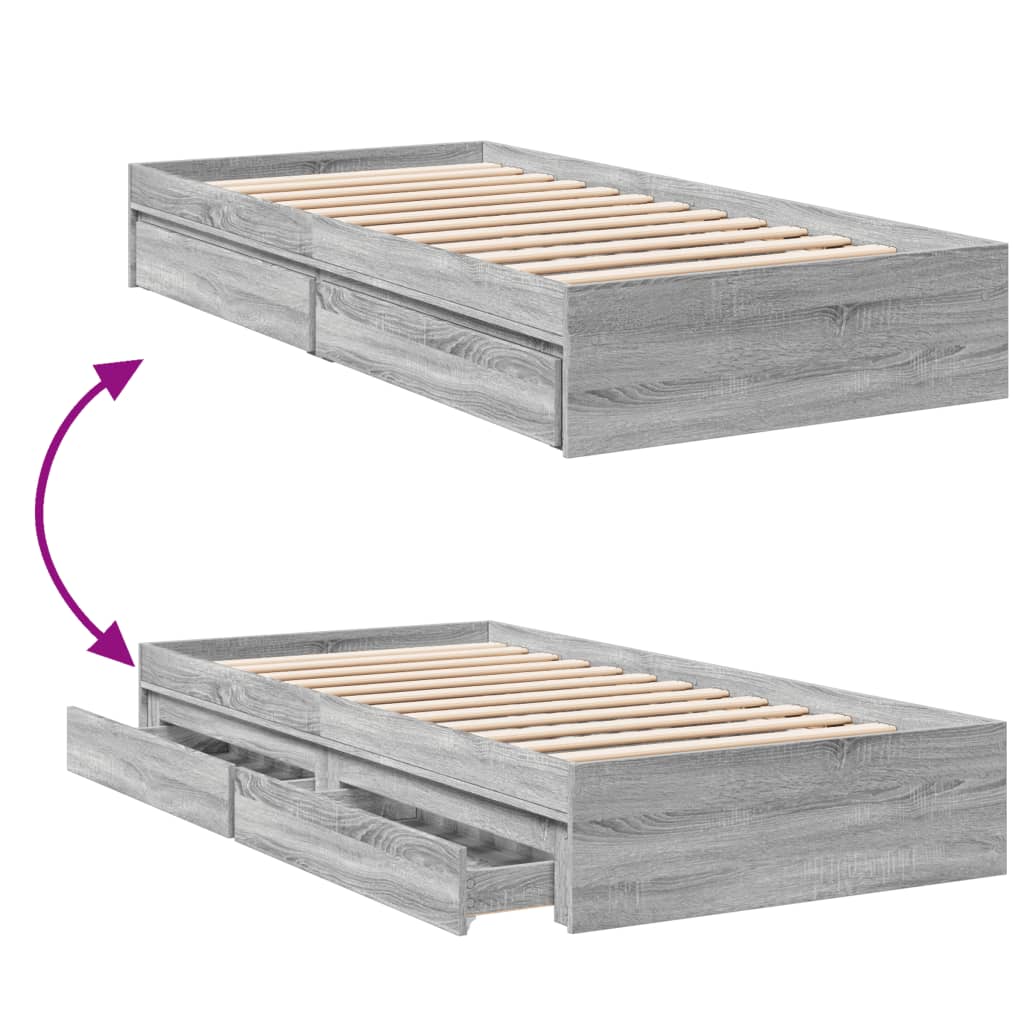 Cama Con Cajones Madera De Ingeniería
