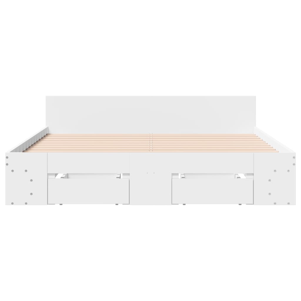Estructura Cama Con Cajones Madera Ingeniería Blanca