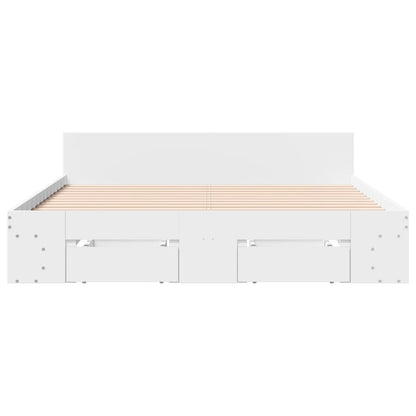 Estructura Cama Con Cajones Madera Ingeniería Blanca