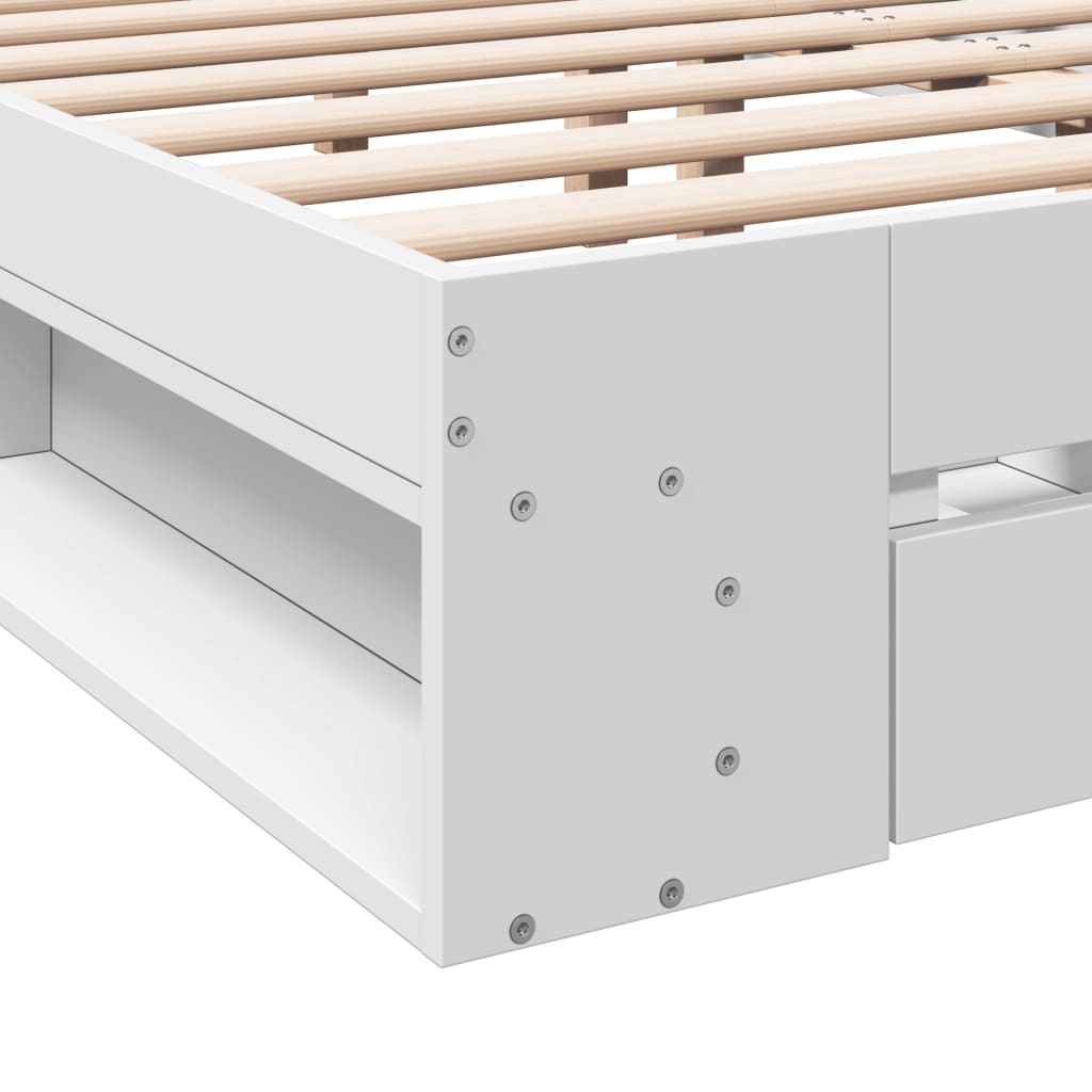 Estructura Cama Con Cajones Madera Ingeniería Blanca