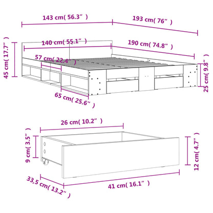 Cama Con Cajones Madera De Ingeniería