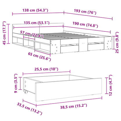 Cama Con Cajones Madera De Ingeniería