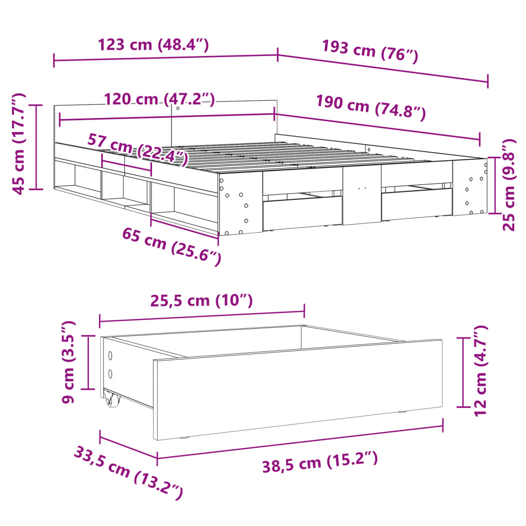 Cama Con Cajones Madera Ingeniería