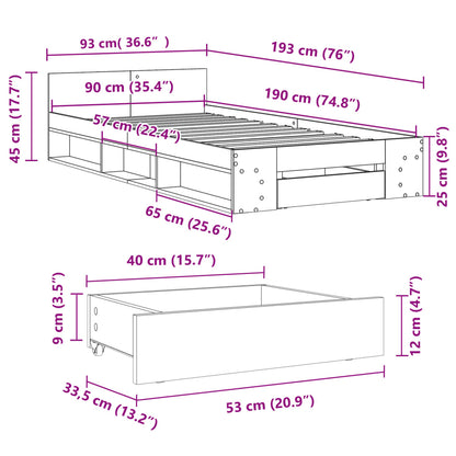 Cama Con Cajón Madera De Ingeniería