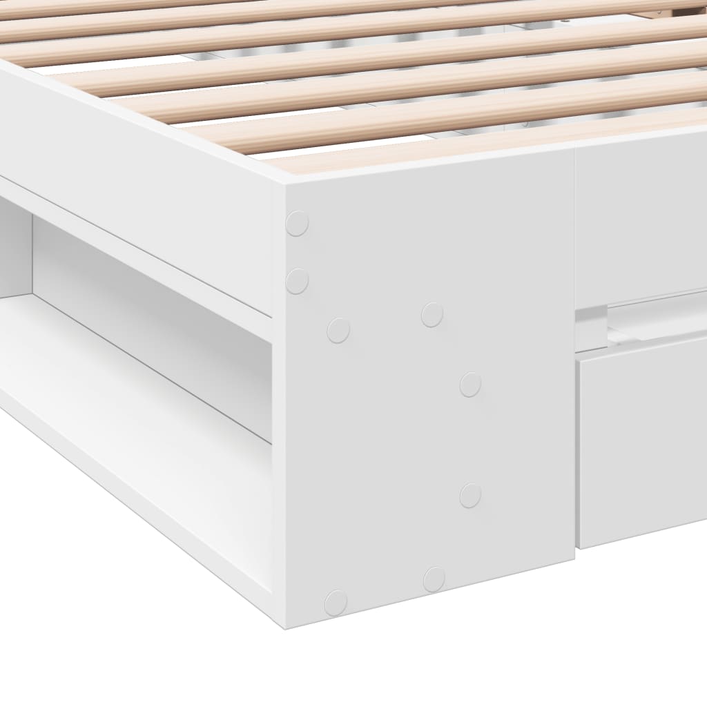 Cama Con Cajón Madera De Ingeniería Blanca
