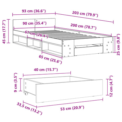 Cama Con Cajón Madera De Ingeniería Blanca