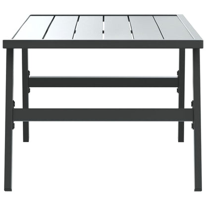 Mesa De Jardín Acero Recubrimiento En Polvo Negro 90X45X35 Cm