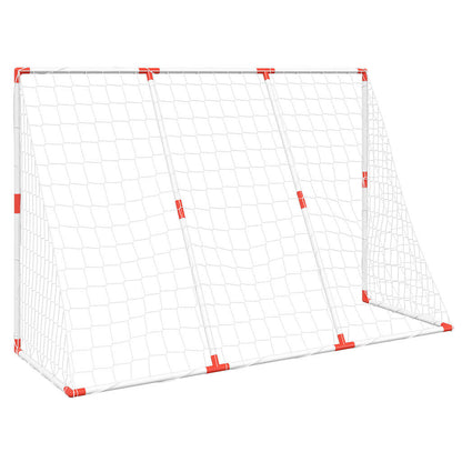 Portería De Fútbol Con Balones 2 En 1 Blanco 184X64X124 Cm