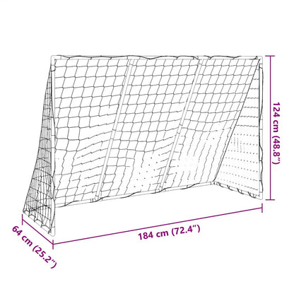 Portería De Fútbol Con Balones 2 En 1 Blanco 184X64X124 Cm