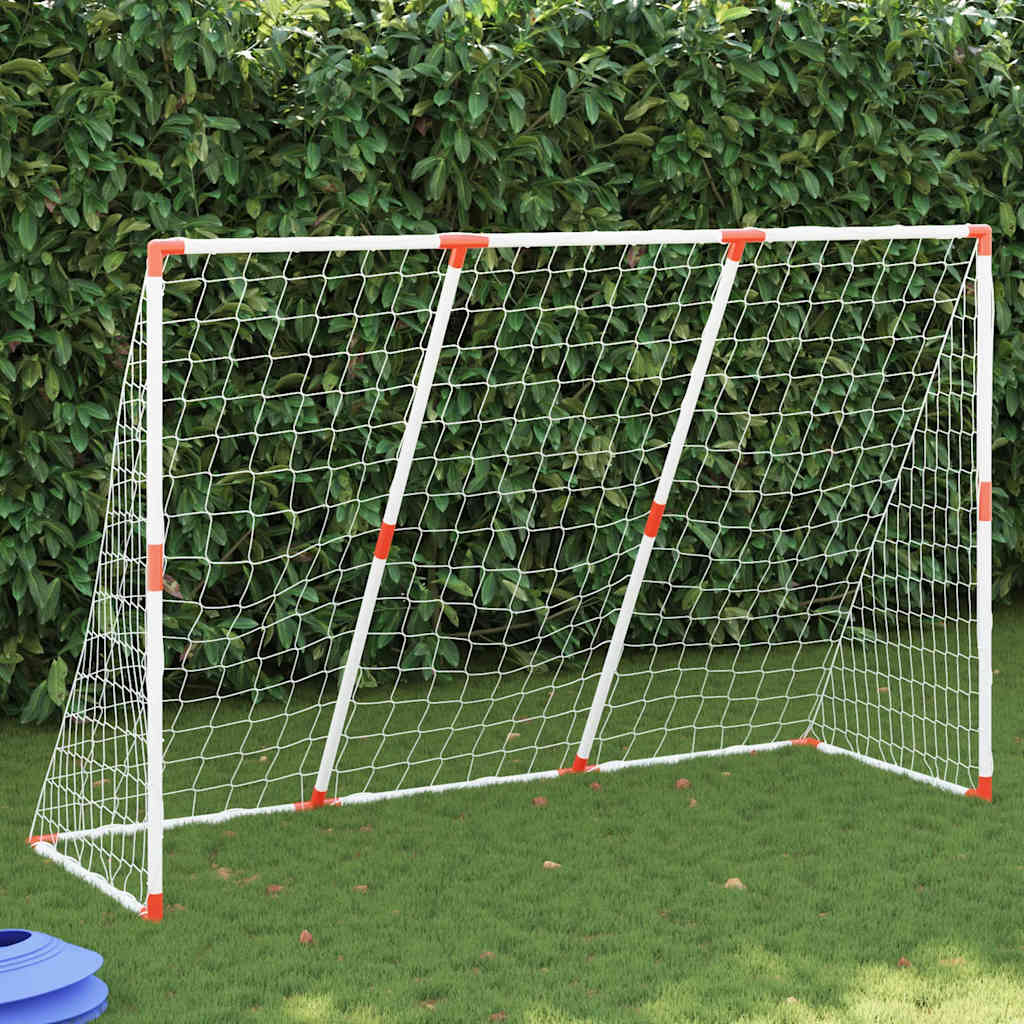Portería De Fútbol Con Balones 2 En 1 Blanco 184X64X124 Cm