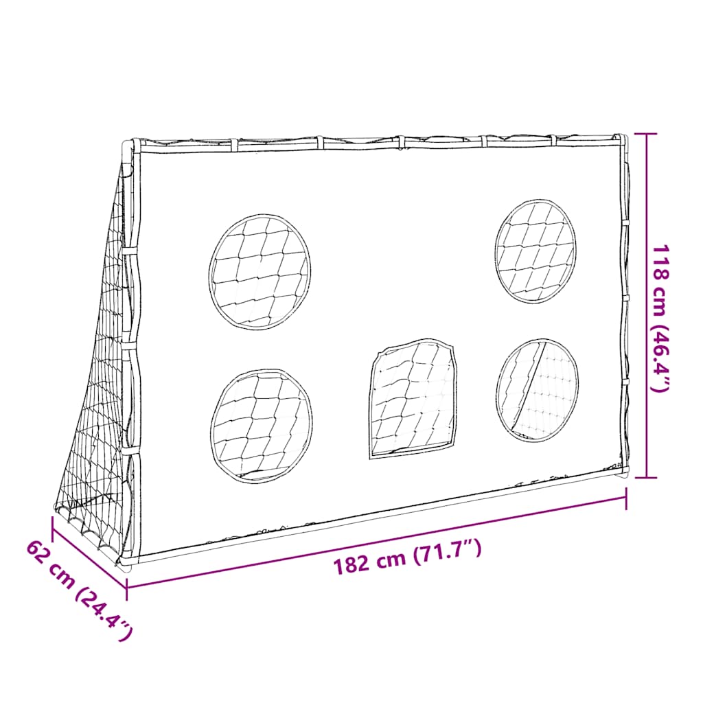 Portería De Fútbol Con Tela De Puntería Y Balón 182X62X118 Cm