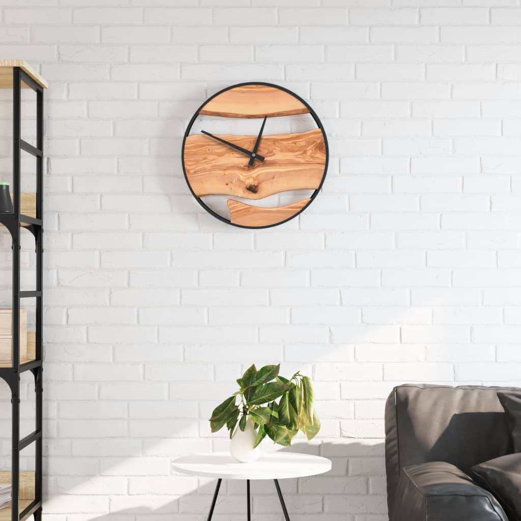 Reloj De Pared De Hierro Y Madera De Roble Ø35 Cm