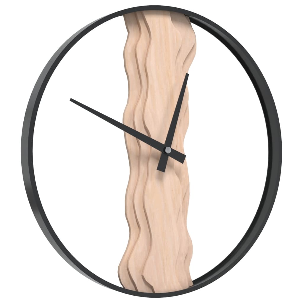 Reloj De Pared De Hierro Y Madera De Roble Ø35 Cm