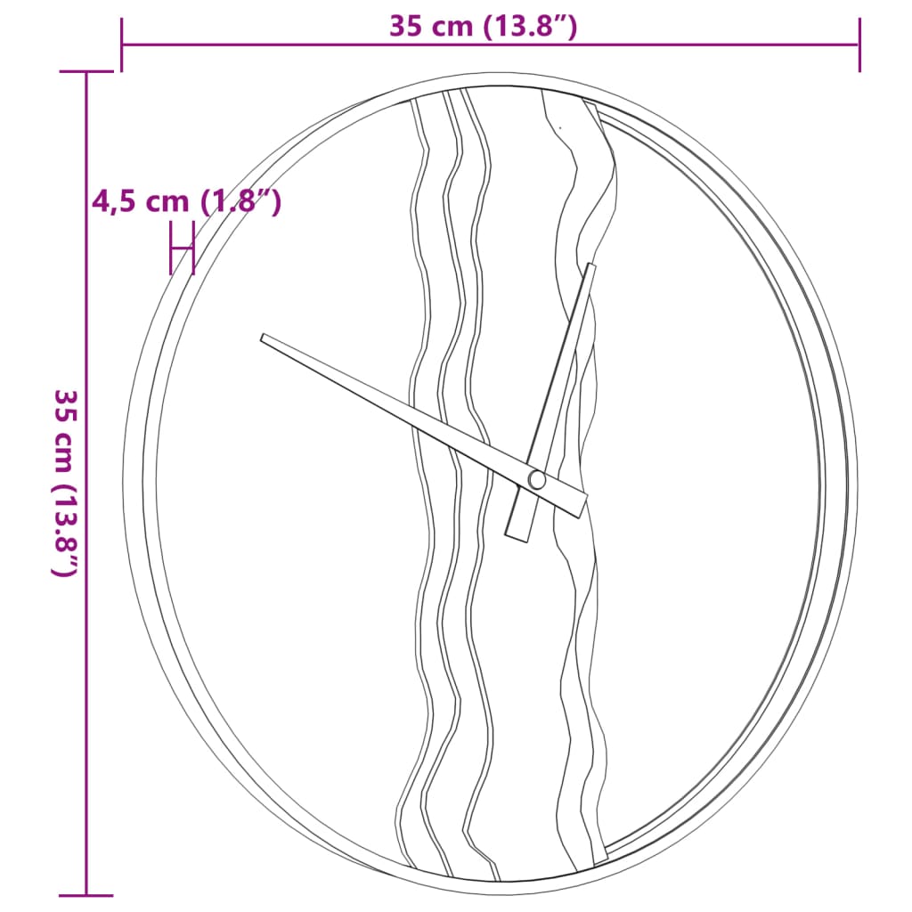 Reloj De Pared De Hierro Y Madera De Roble Ø35 Cm
