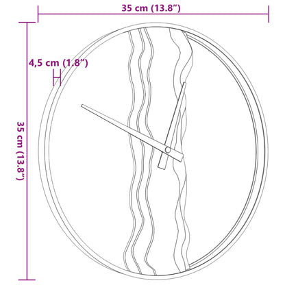 Reloj De Pared De Hierro Y Madera De Roble Ø35 Cm