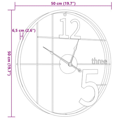 Reloj De Pared De Hierro Ø50 Cm