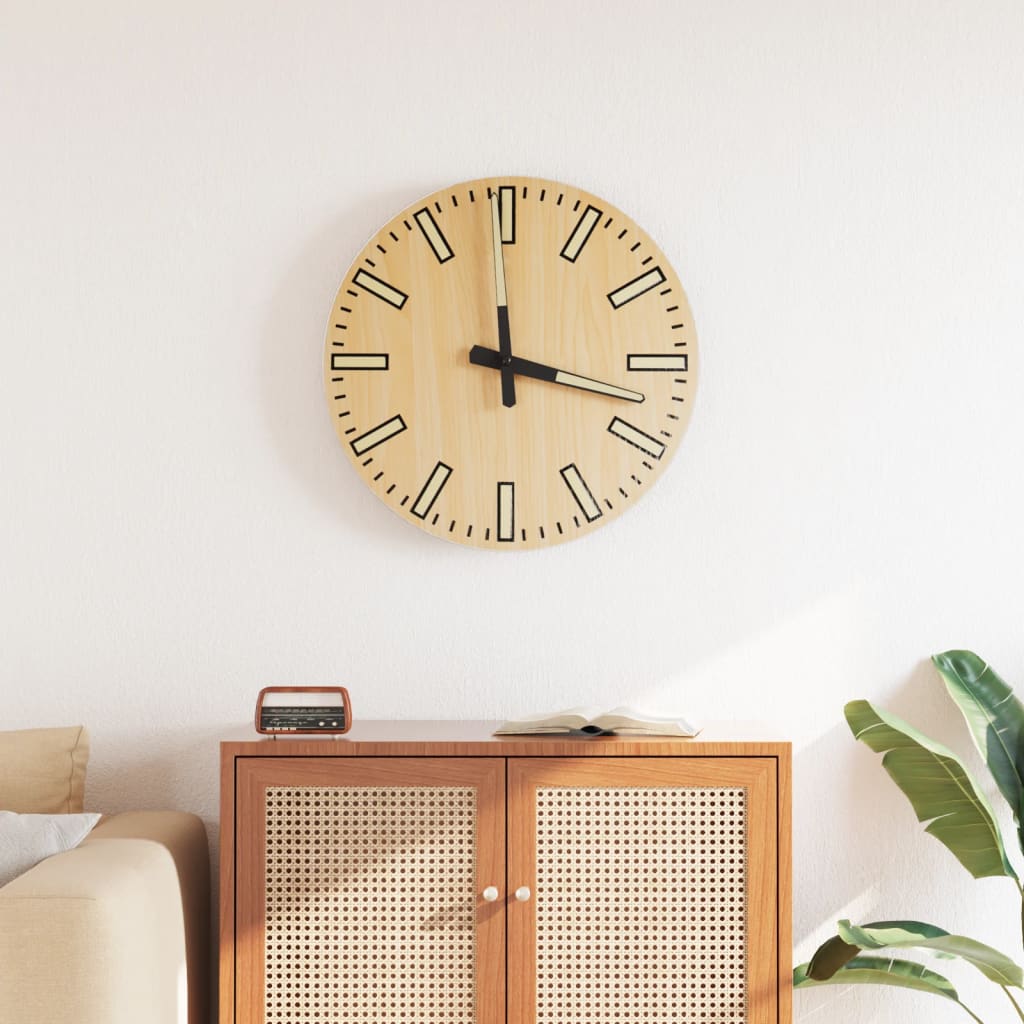 Reloj De Pared De Madera De Ingeniería Ø30 Cm
